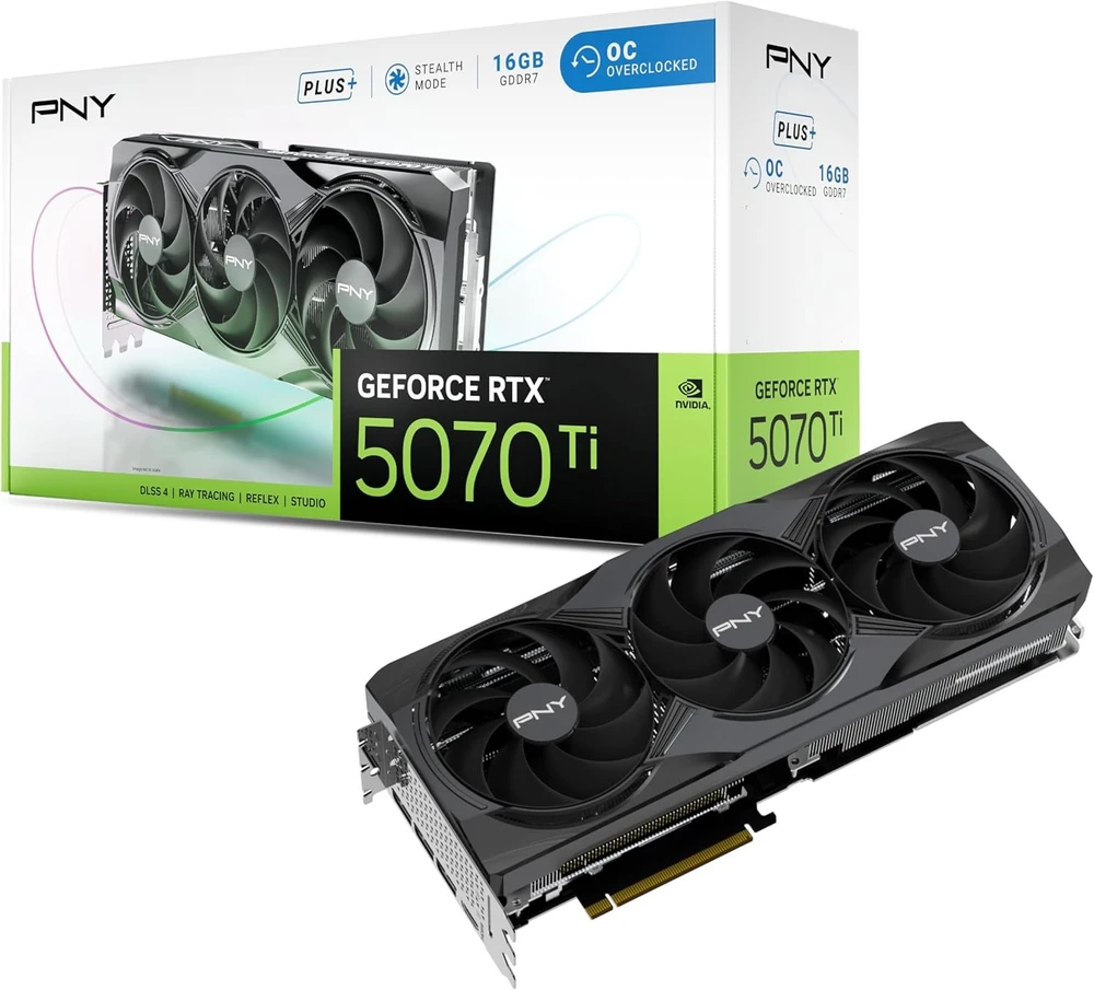 Pny Technologies PNY 5070 Ti 16GB OC trijų ventiliatorių vaizdo plokštė
