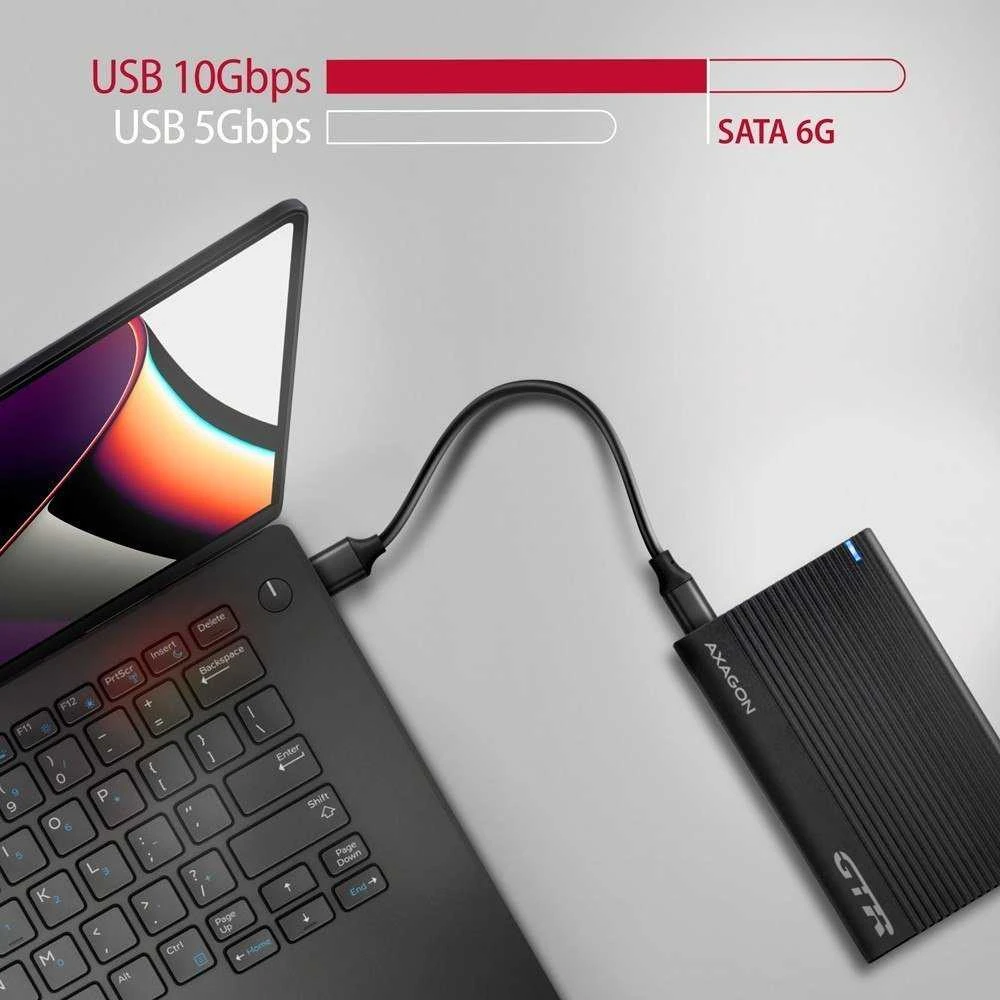 AXAGON USB-C 10Gbps RIBBED Box | EE25-GTR