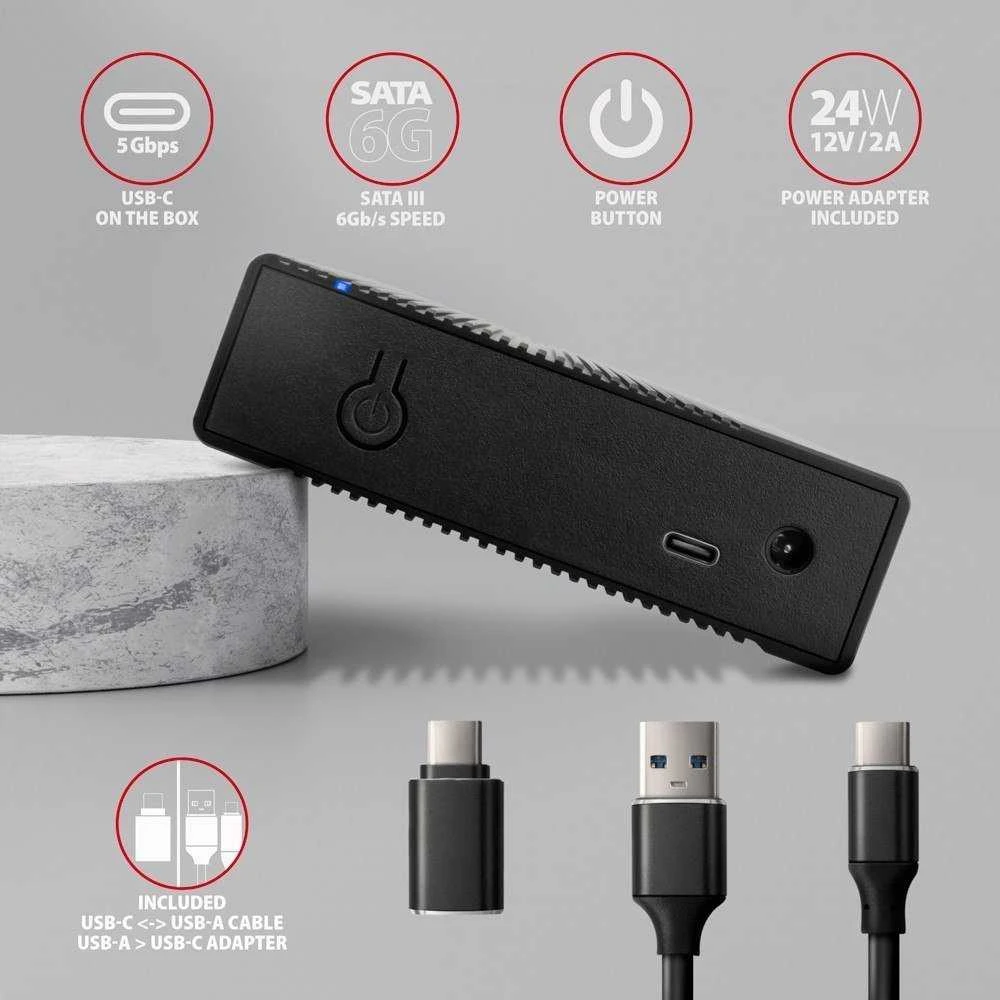 AXAGON rumbuotas aliuminio USB 3.2 Gen 1 – SATA 6G išorinė dėžutė, skirta 3,5" HDD | EE35-GTR