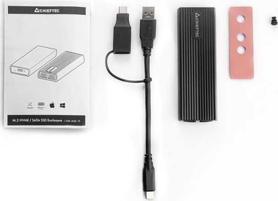 CHIEFTEC M.2 PCI-E NVM korpusas su USB 3.2 Gen2 Type C