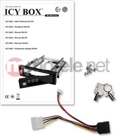 ICYBOX IB-168SK-B Icy Box Mobile Rack 5,25 skirtas 3,5 SATA HDD, juodas