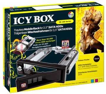 ICYBOX IB-168SK-B Icy Box Mobile Rack 5,25 skirtas 3,5 SATA HDD, juodas