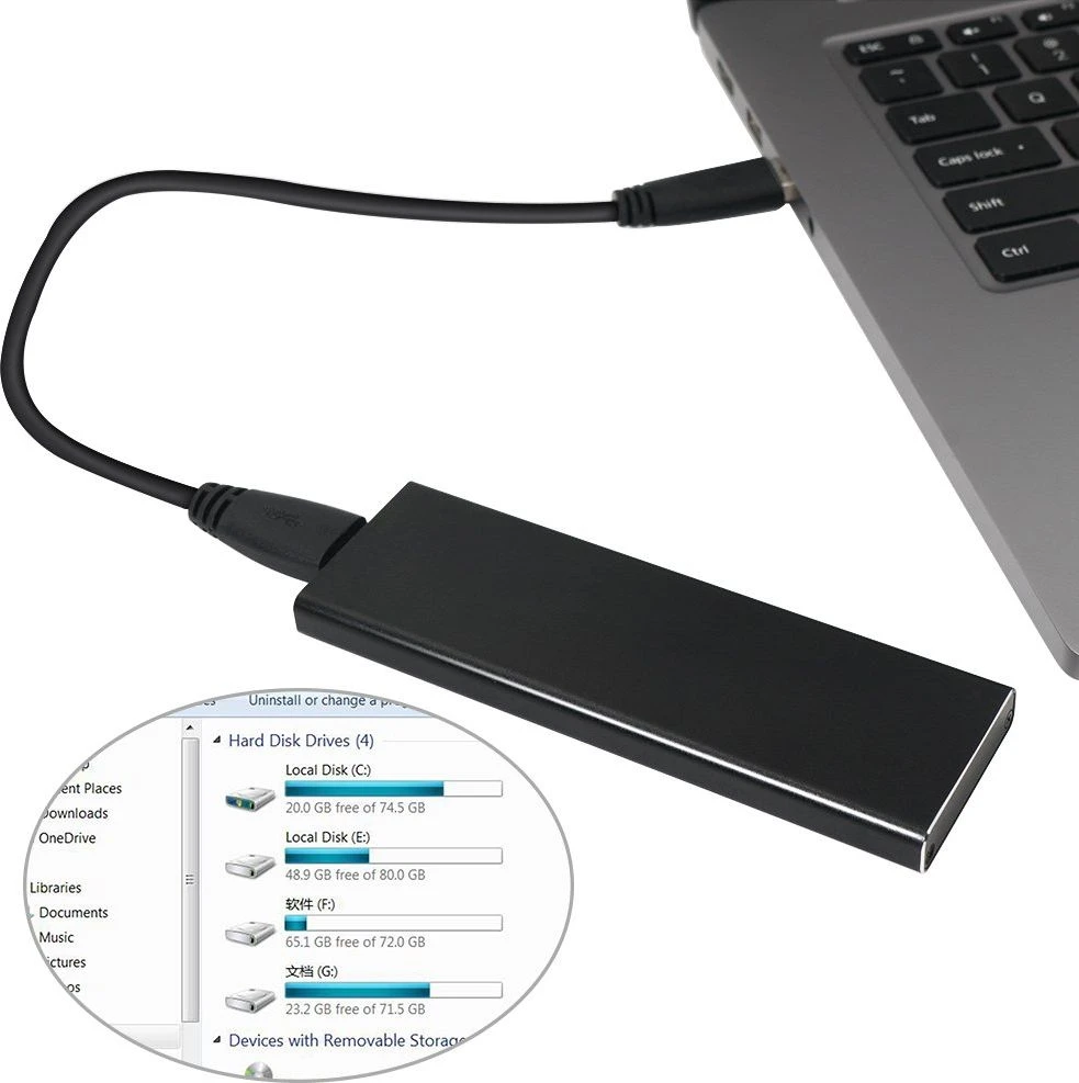 Coreparts MicroStorage diskas prijungtas prie MacBook