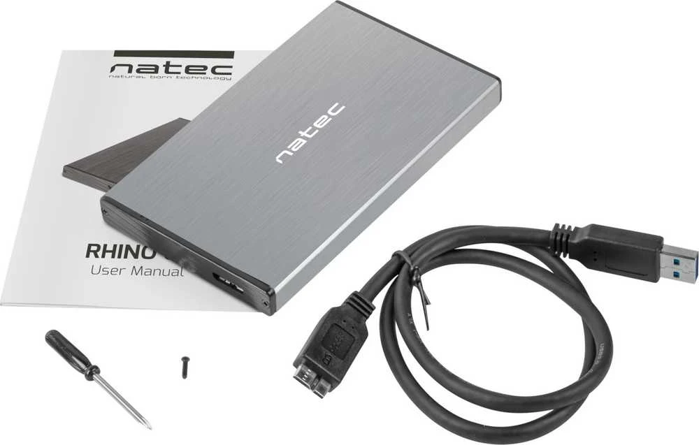 NATEC NKZ-1281 išorinis korpusas RHINO GO 2,5" SATA USB 3.0 pilkas