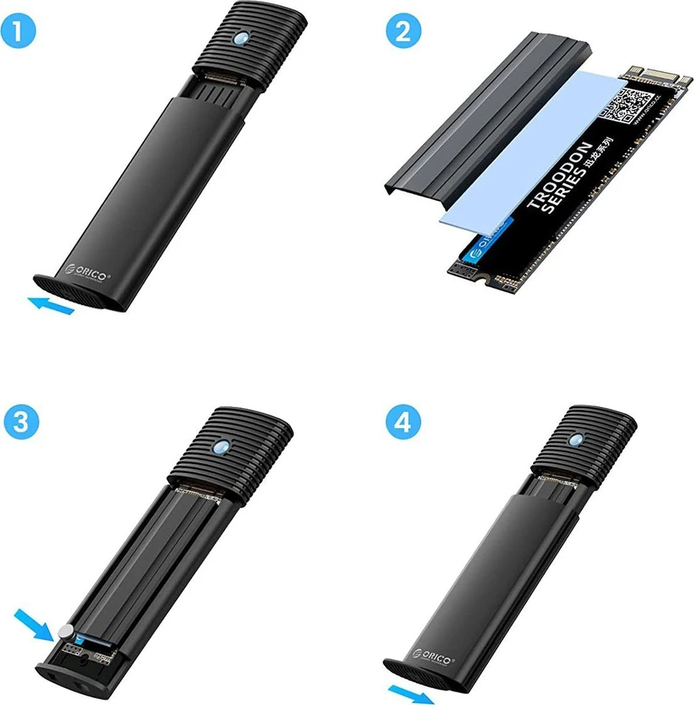 ORICO M.2 ENCLOSURE, USB 3.2 Gen 2 Type-C M.2 NVMe SSD