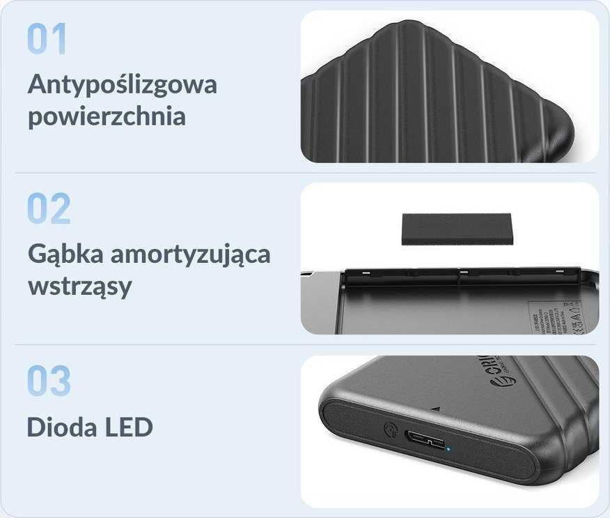 Orico 2.5' HDD / SSD korpusas, 5 Gbps, USB 3.0 (juodas)