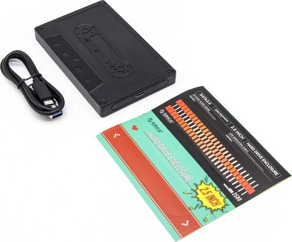 Orico HDD kasetės formos dėžutė su USB-C laidu