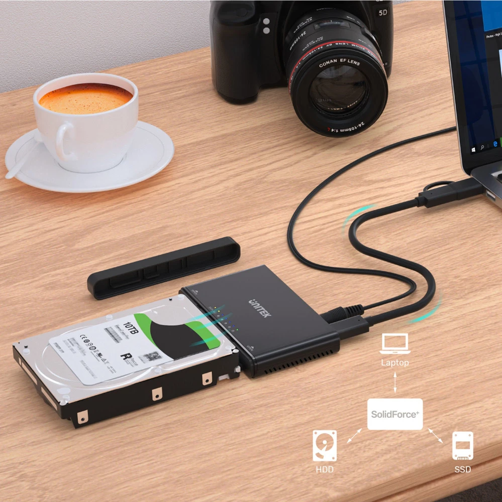 UNITEK ENCLOSURE USB-C į PCIe/NVMe M.2 SSD + SATA III adapteris su neprisijungus klonu