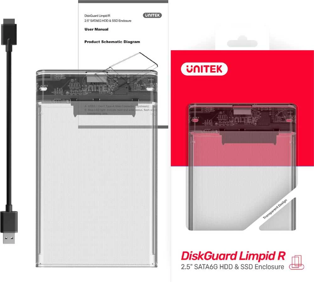 UNITEK USB 3.1 SATA6G 2,5" HDD / SSD kietojo disko korpusas S1103A