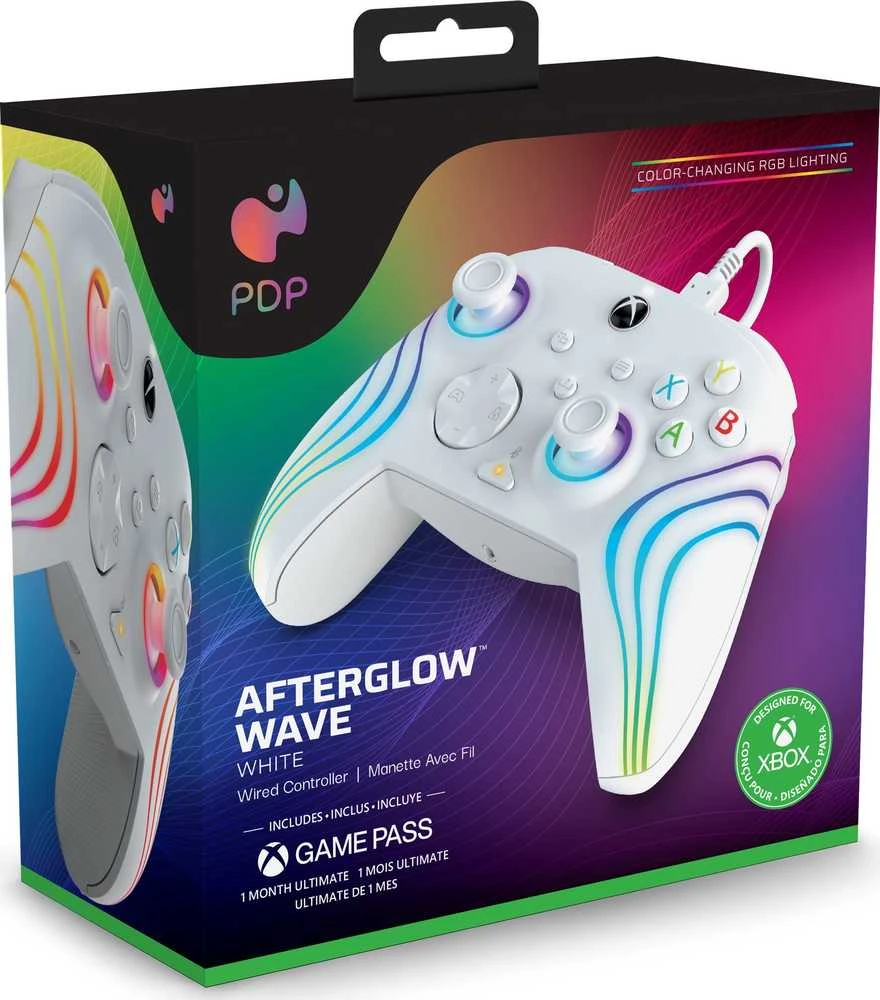 PDP XBOX Series X/S ir PC baltas laidinis valdiklis (Afterglow Wave)