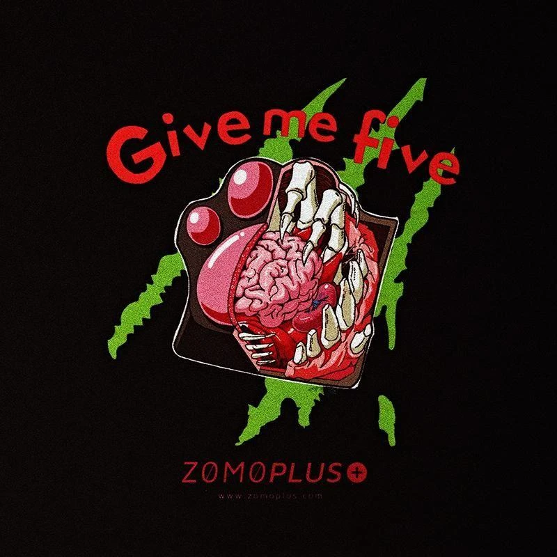 ZOMOPLUS Give Me Five žaidimų pelės kilimėlis, 500x420 mm – juodas