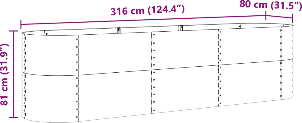 Pakelta lova Ruda 320 x 80 x 81 cm Plienas