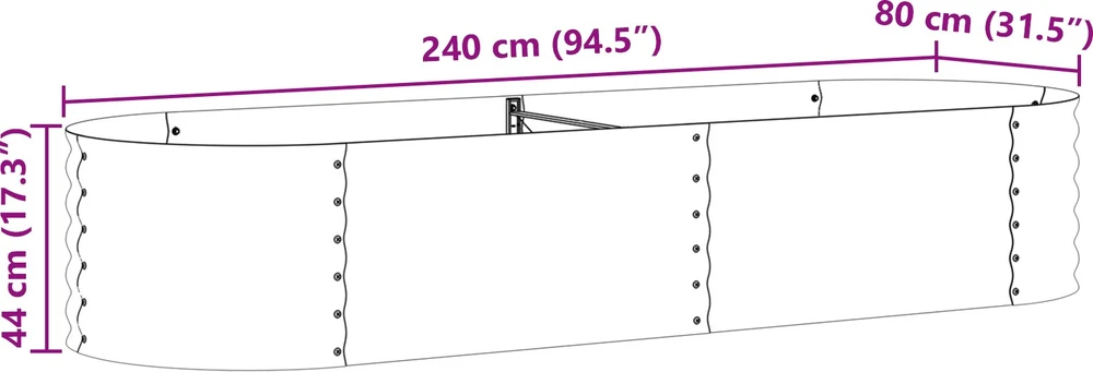 Pakelta lova Ruda 240 x 80 x 44 cm Plienas