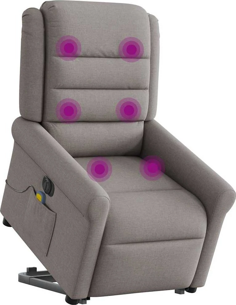 Fotelis Atsistojantis elektrinis masažinis krėslas, taupe, audinys