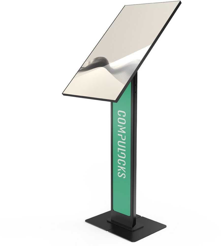 Laikiklis Podspeakers Compulocks Brandable VESA Floor Stand for Screens Up to 32 Inches - Juodas, 81.3 cm (32''), Universal, Universal screens iki 32'', Juodas, Steel, Floor
