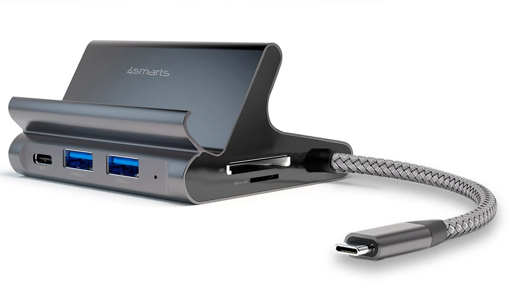 Podstawka pod Planšetė/Telefonas Hub 4smarts 7w1 DeX 2xUSB-C/2xUSB-A/HDMI/SD/MicroSD/RJ45