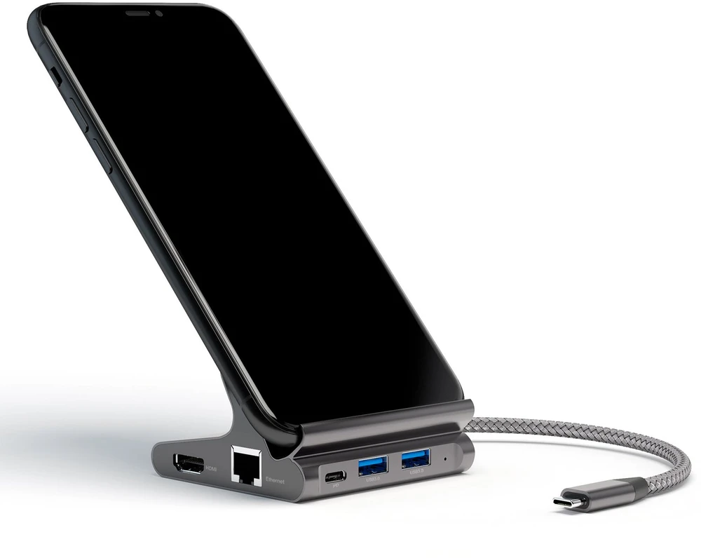 Podstawka pod Planšetė/Telefonas Hub 4smarts 7w1 DeX 2xUSB-C/2xUSB-A/HDMI/SD/MicroSD/RJ45