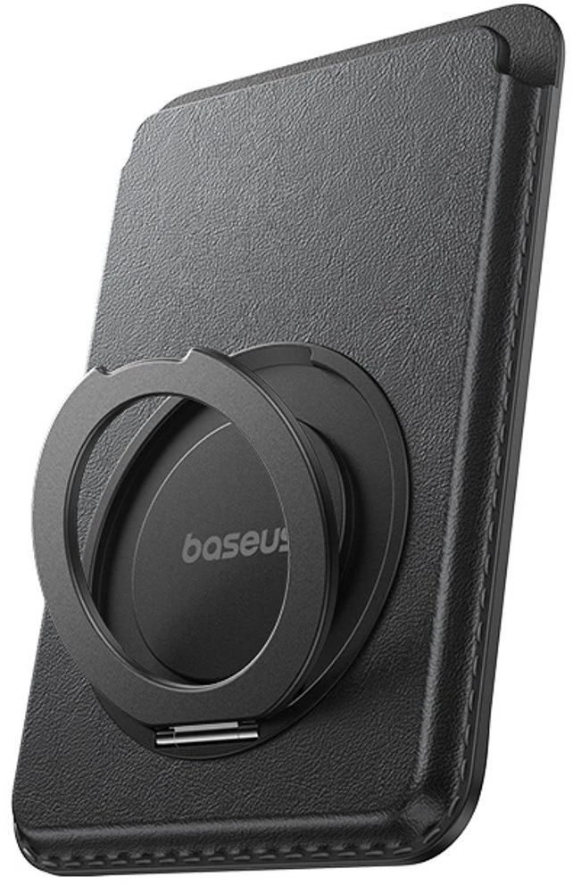 Baseus MagPro 3 magnetinė piniginė su stovu, suderinama su MagSafe - Juoda
