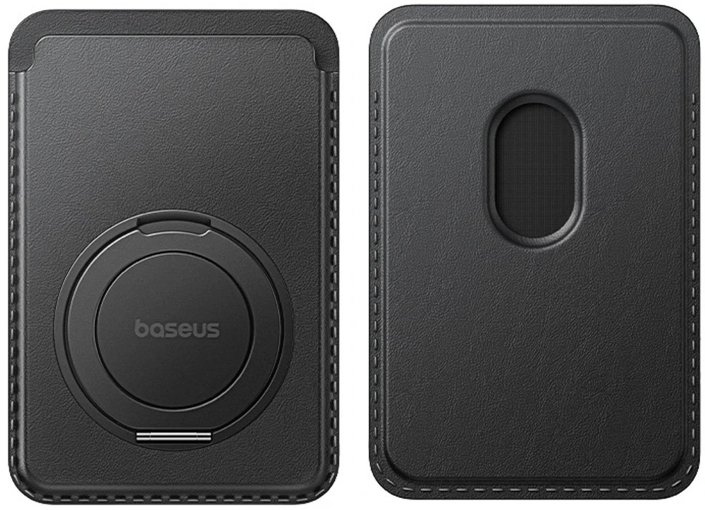 Baseus MagPro 3 magnetinė piniginė su stovu, suderinama su MagSafe - Juoda