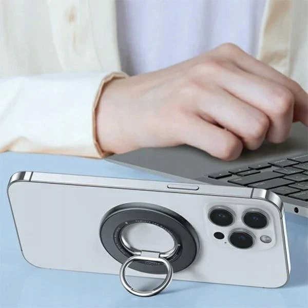 SODI dvipusis magnetinis Ring Stand BM-350 juodos spalvos MagSafe
