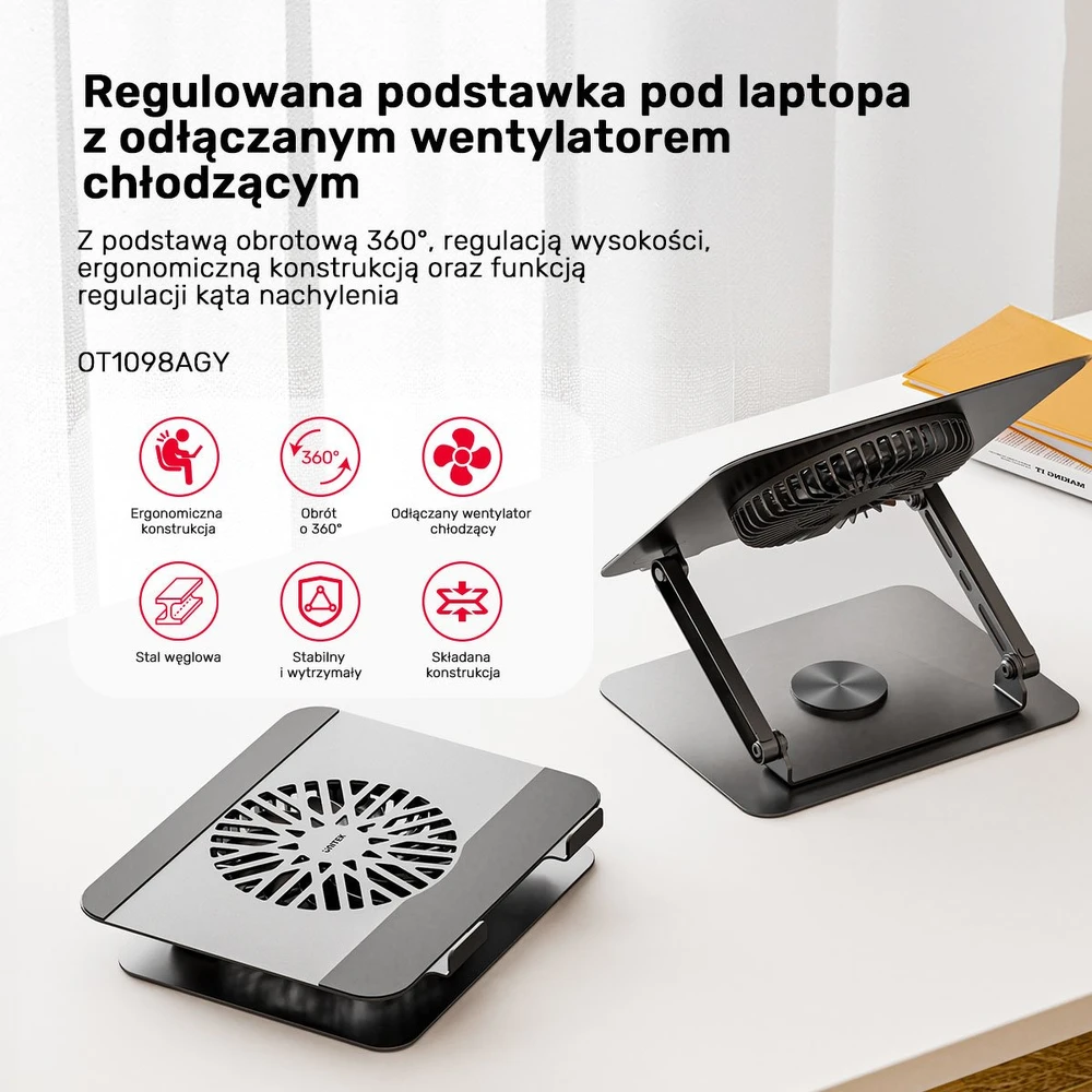 Unitek OT1098AGY reguliuojamas 360°, 8" - 17,3"