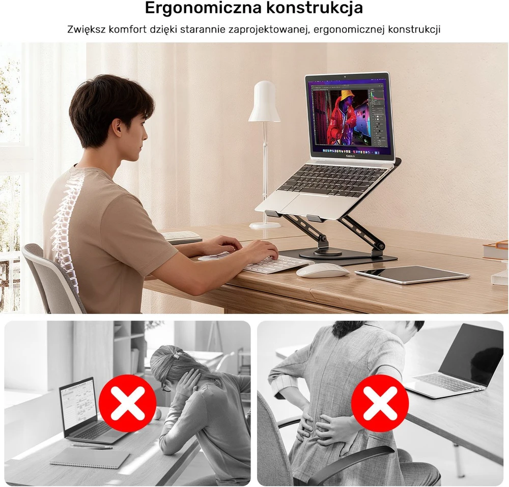 Unitek OT1098AGY reguliuojamas 360°, 8" - 17,3"