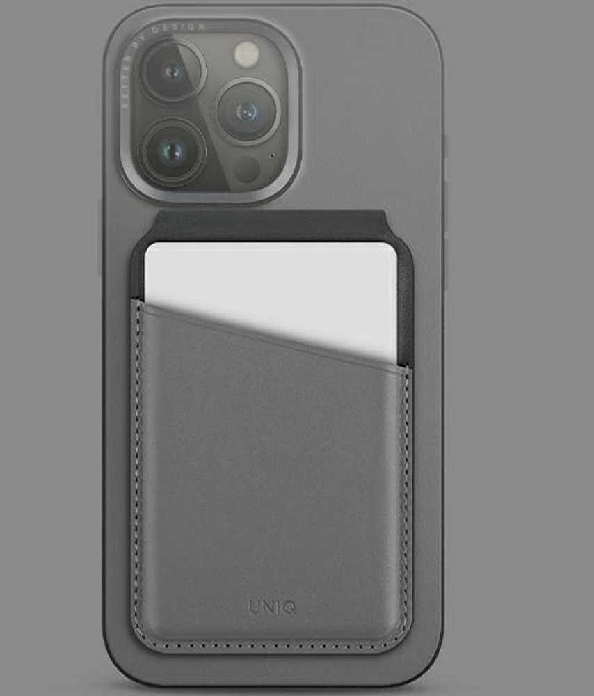 Dėklas UNIQ Lyden DS magnetic wallet RFIDi phone stand pilkos spalvos-juodos spalvos/charcoal pilkos spalvos-juodos spalvos