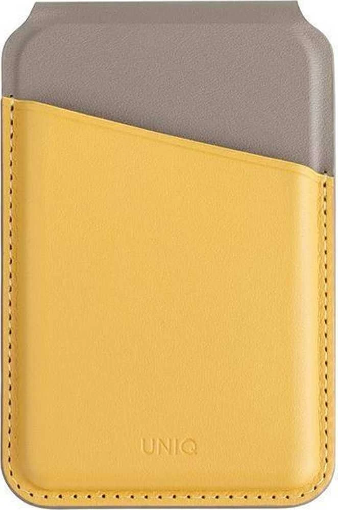 Dėklas UNIQ Lyden DS Magnetic RFID Wallet Phone Stand Geltona-Pilkas/Canary Geltona-Flint Pilkas