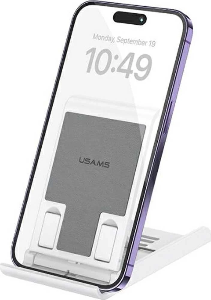 USAMS Foldable desk stand skirtas phone/tablet baltas ZJ073ZJ02 (US-ZJ073)