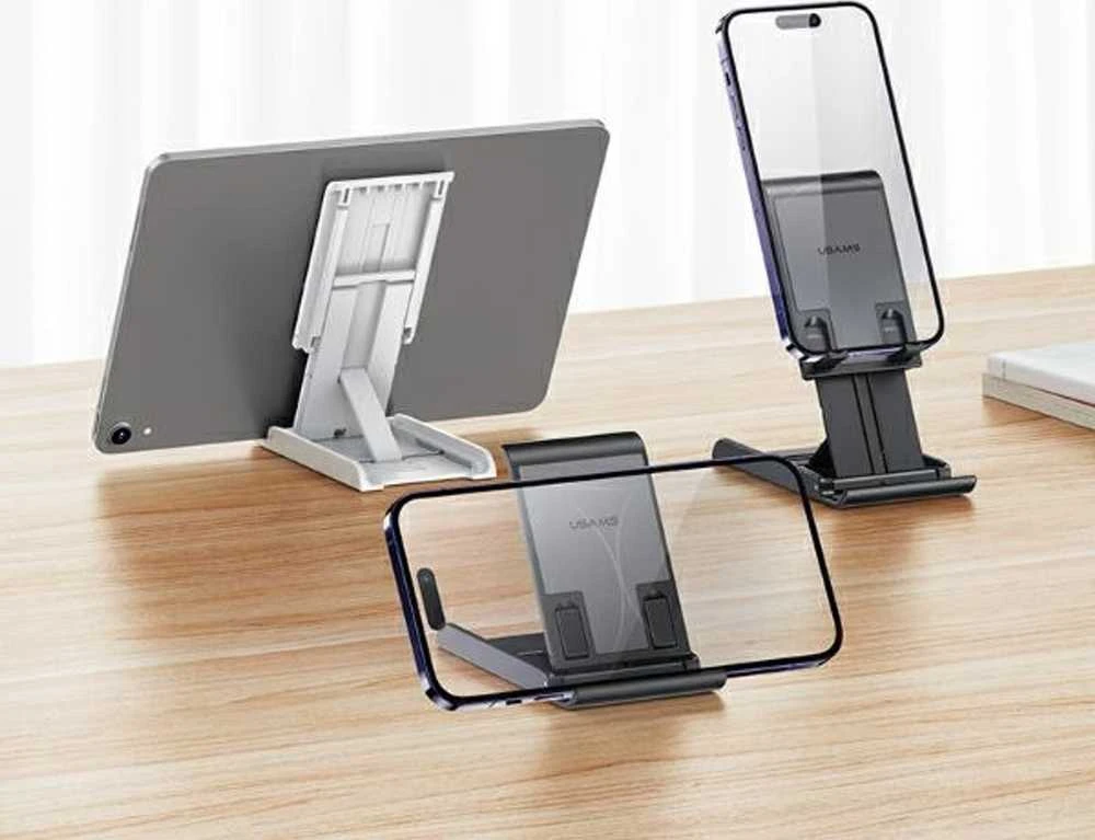 USAMS Foldable desk stand skirtas phone/tablet juodos spalvos ZJ073ZJ01 (US-ZJ073)