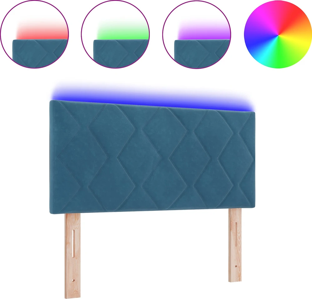 LED galvūgalis Tamsiai mėlyna 90 cm Aksomas