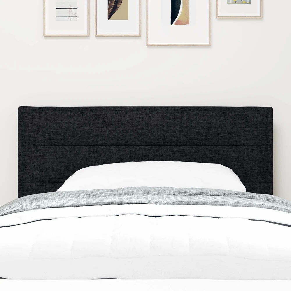 LED galvūgalis su LED juostelėmis Juodas 90 cm audinys