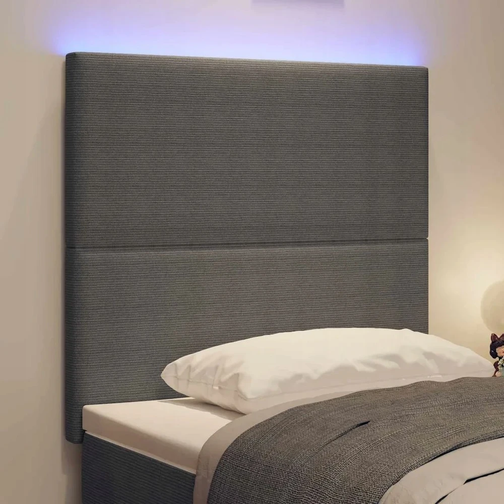 LED galvūgalis Šviesiai pilka 100 cm Kordūrinis audinys