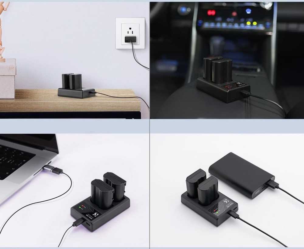 Dvigubas USB įkroviklis Nikon En-el15 D7000 D7500 D850 D750 K&f Concept / Kf28.0006