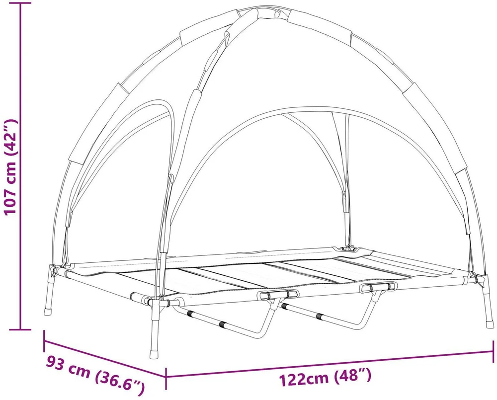 Šuo Lova Ruda 122 x 93 x 106,5 cm Plienas
