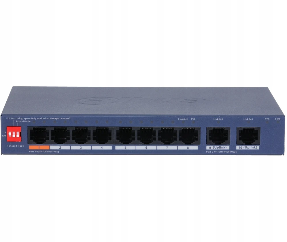 Ausinės Dahua Technology DAHUA CS4010-8ET2GT-60 8 prievadų PoE jungiklis