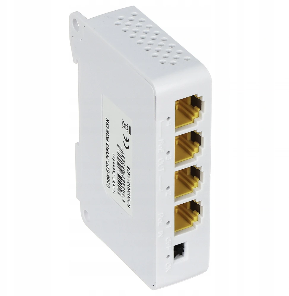 Šakotuvas SWITCH‘AS POE / EXTENDER SPT-POE/3-POE-DIN 4 PRIEVADŲ DELTA NETWORK