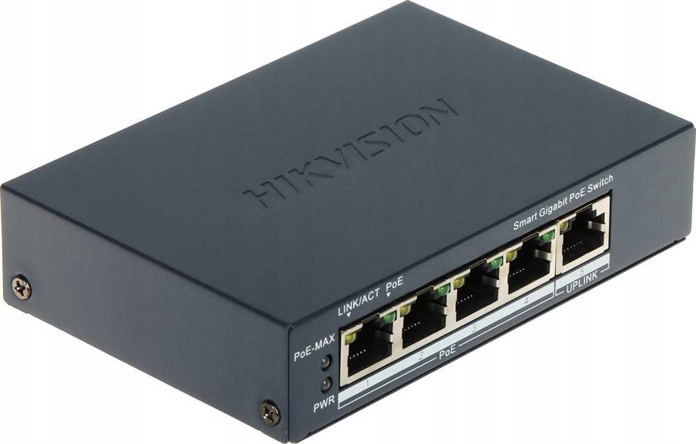 Šakotuvas SWITCH POE DS-3E1505P-EI 4 PRIEVADŲ Hikvision
