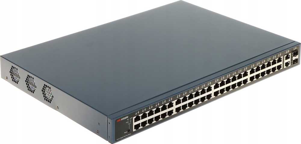 Šakotuvas 52 prievadų, 48 PoE prievadų komutatorius Hikvision DS-3E1552P-SI