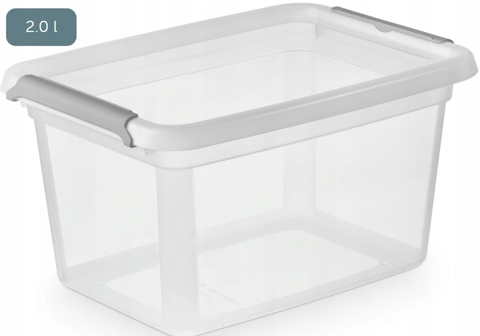 Moxom Basestore container with lid and clips, 14x19x12,5 cm 2 L