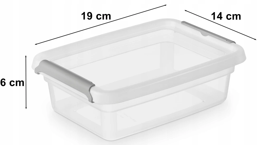 Moxom Basestore container with lid and clips, 14x19x6 cm 1 L