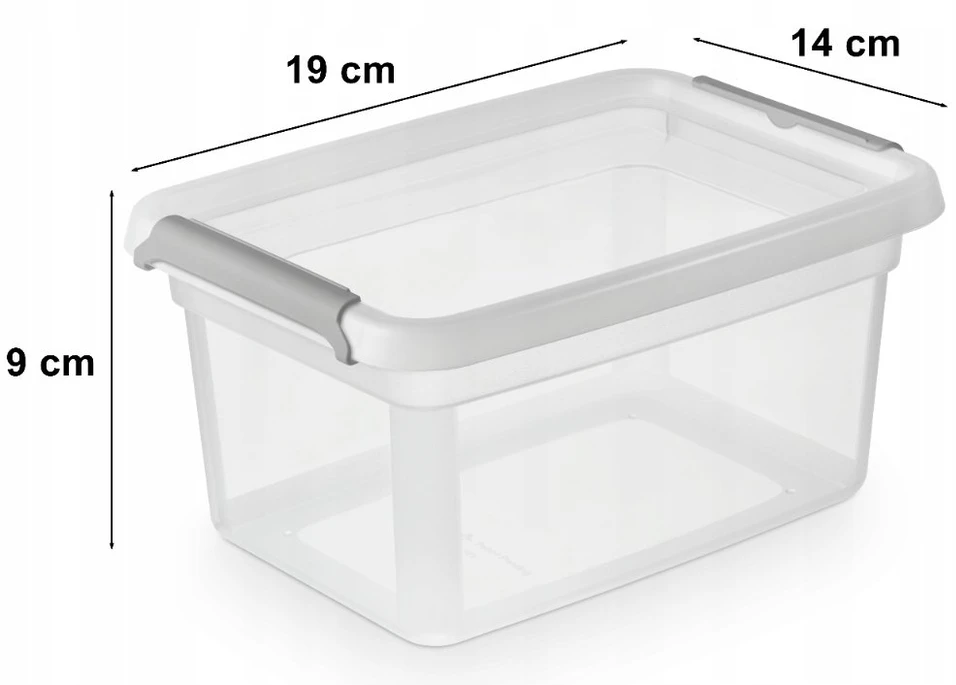 Moxom Basestore container with lid and clips, 14x19x9 cm 1,5 L
