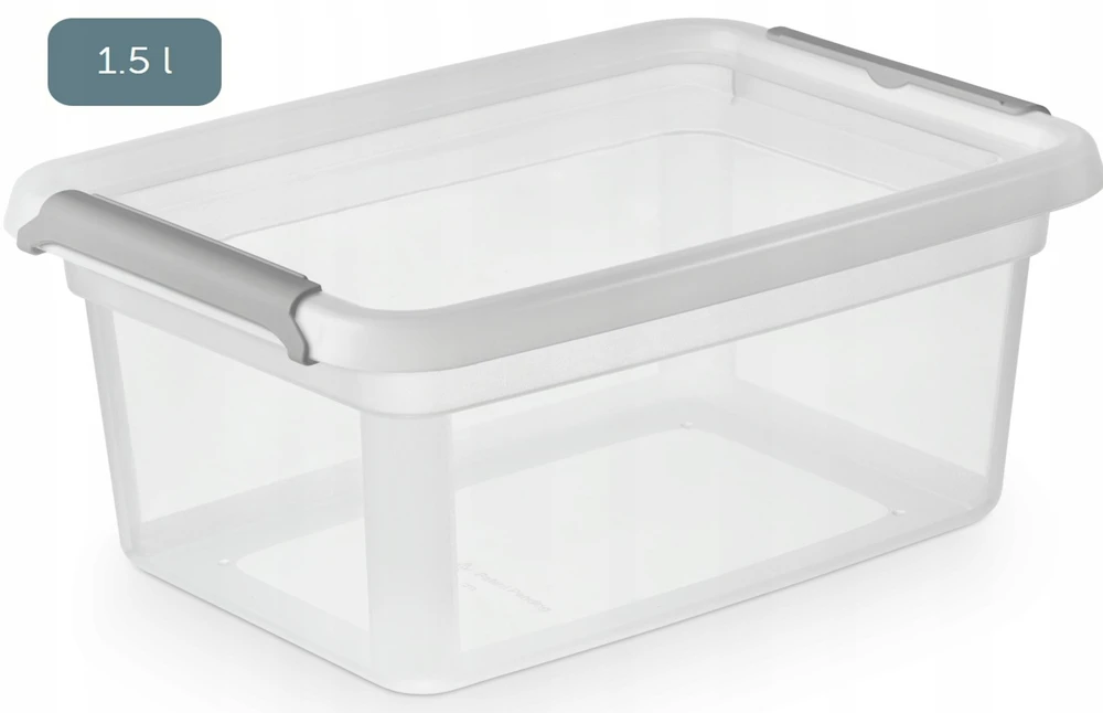 Moxom Basestore container with lid and clips, 14x19x9 cm 1,5 L