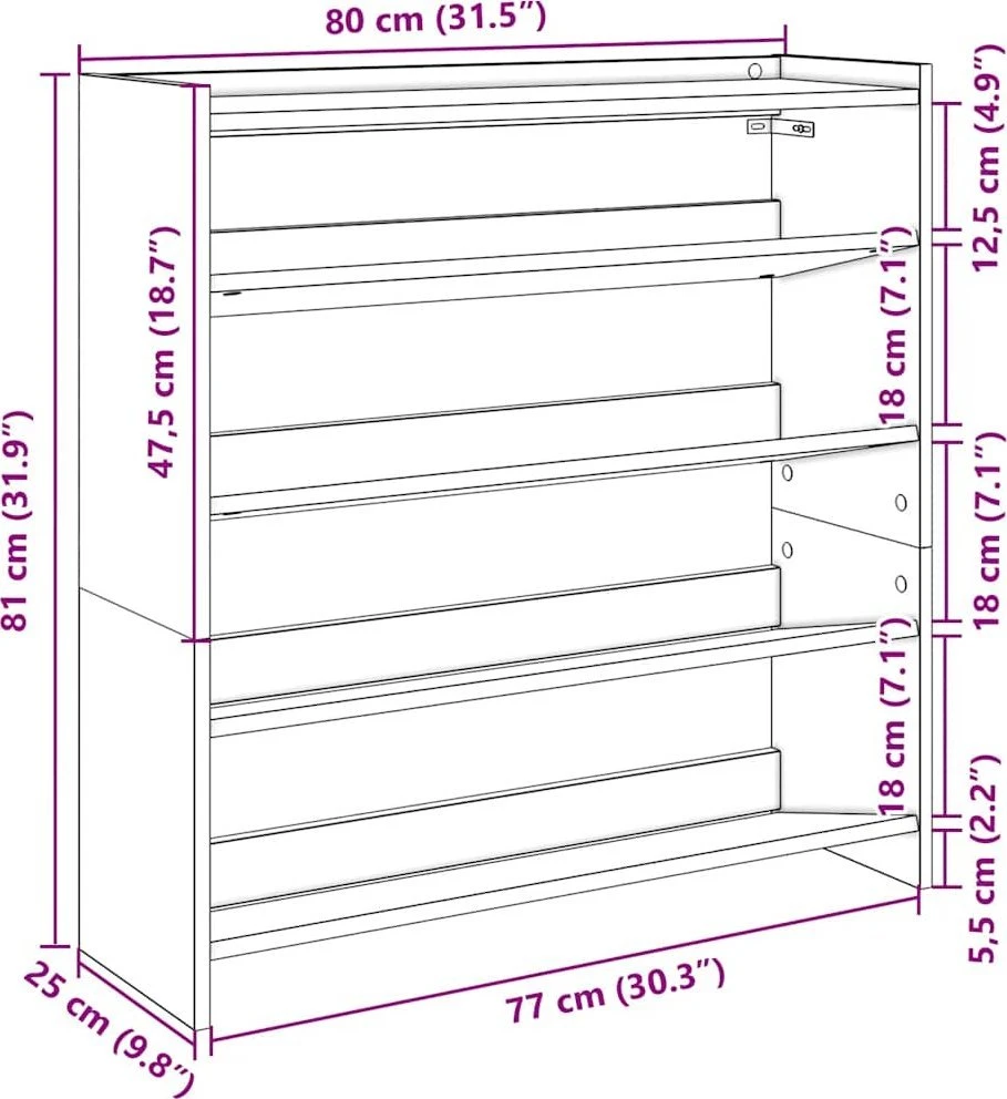 Lentyna batams, juodos spalvos, 80x25x81cm, apdirbta mediena