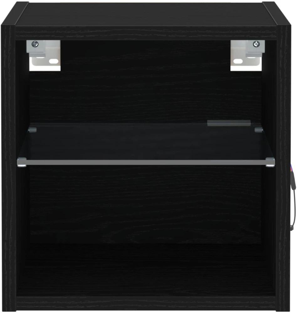 TV staliukas LED sieninis šoninis stalelis 2 vnt. Juoda 30 x 28,5 x 30 cm