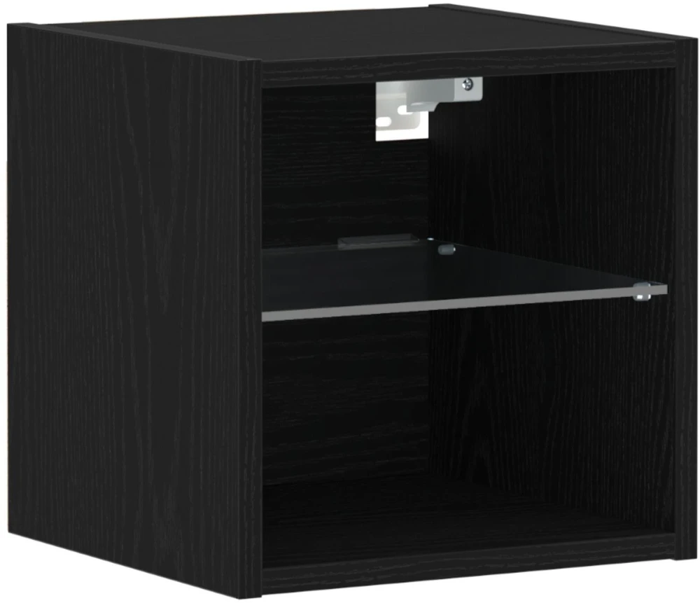TV staliukas LED sieninis šoninis stalelis 2 vnt. Juoda 30 x 28,5 x 30 cm