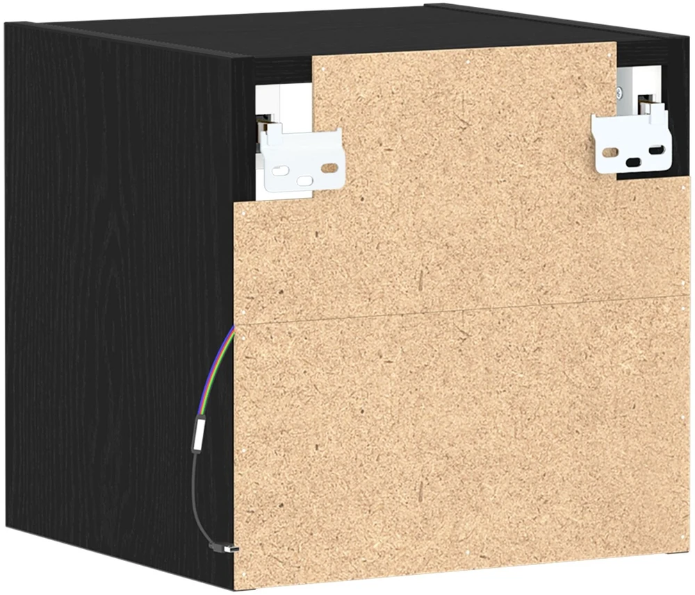 TV staliukas LED sieninis šoninis stalelis 2 vnt. Juoda 30 x 28,5 x 30 cm
