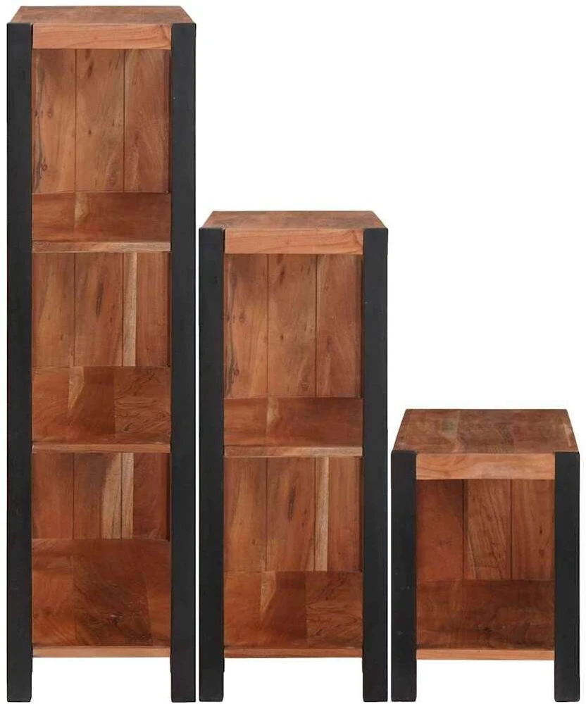 Knygų lentyna 6 aukštų 3 vnt. 80 x 30 x 110 cm Ruda