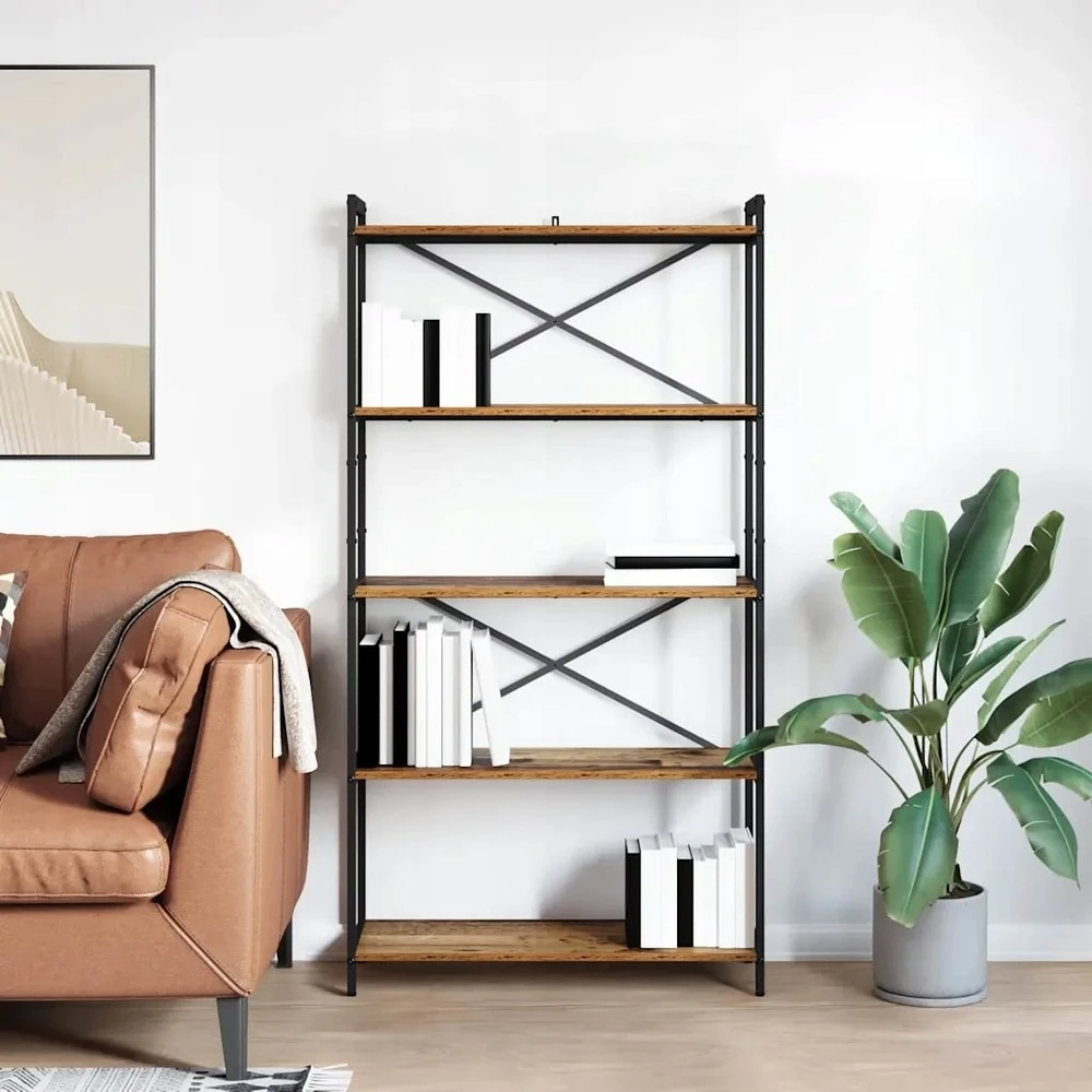 Knygų lentyna 80 x 30 x 155 cm Apdirbta mediena Sena mediena