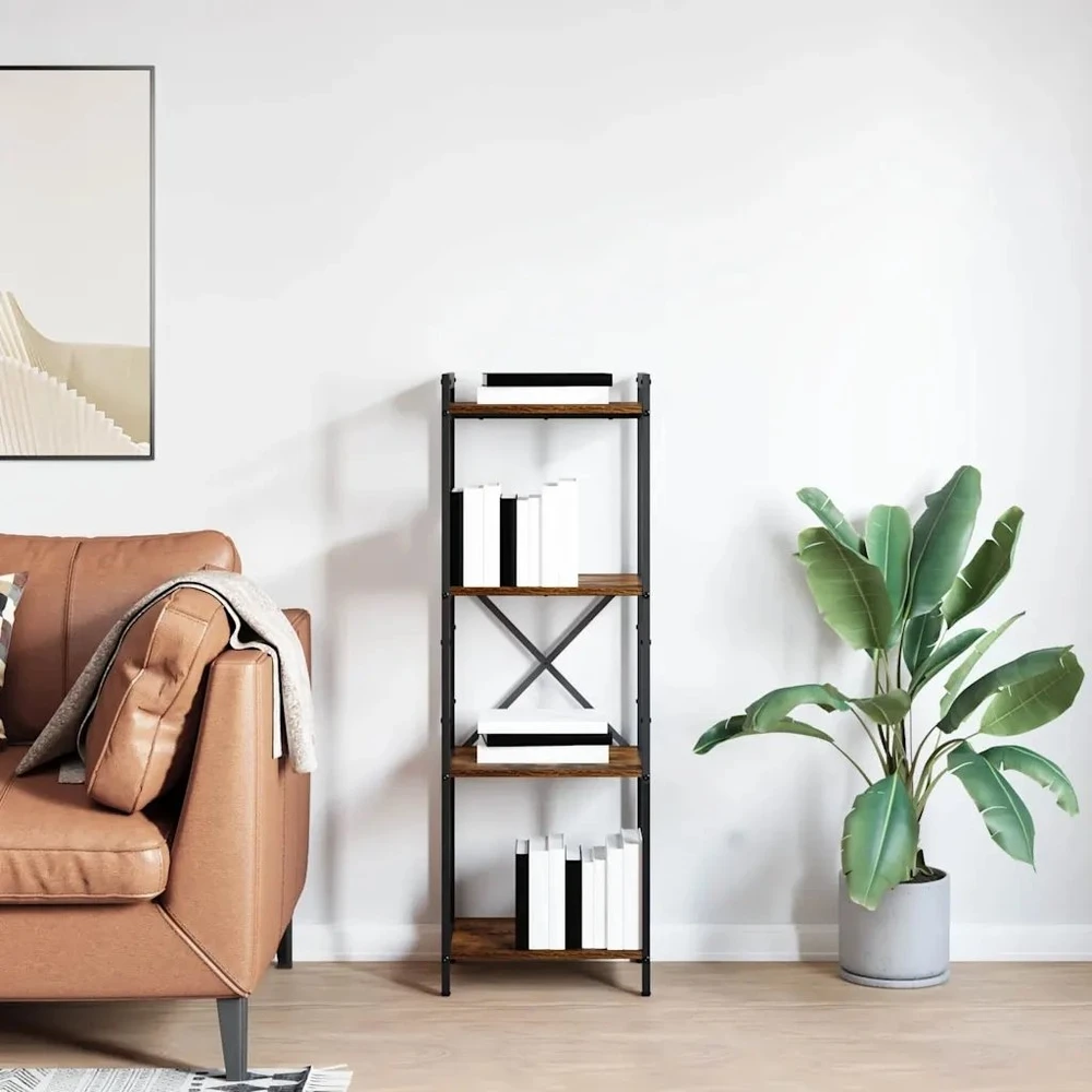 Knygų lentyna 40 x 30 x 119 cm Apdirbta mediena Rūkyta ąžuolas